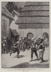 A West Yorkshire Ezred egy százada birtokba veszi Prempeh király palotáját